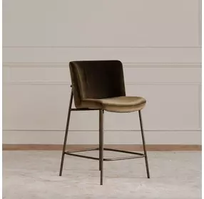 Early Green Upholstered Bar Stool