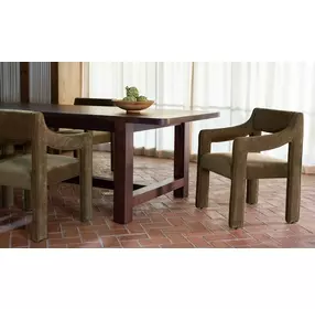 Elise Cedar Green Performance Fabric Upholstered Dining Chair