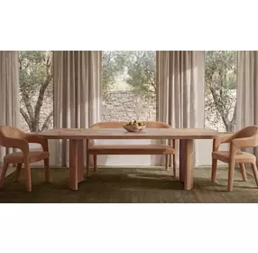 Martens Tan Leather Upholstered Dining Bench