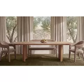 Martens Camel Upholstered Dining Bench