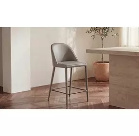 Burton Gray Upholstered Counter Height Stool