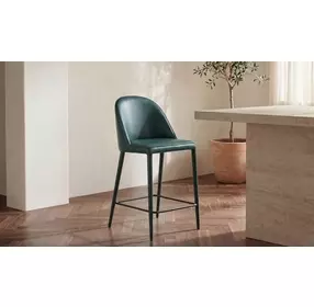 Burton Dark Teal Upholstered Counter Height Stool