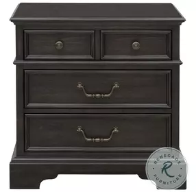 Hickory Creek Brown Velvet 3 Drawer Nightstand