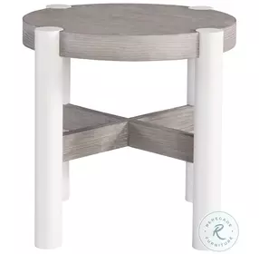 Trianon Quarry Faux Stone And Gris Side Table