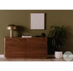 Round Off Natural Walnut Dresser