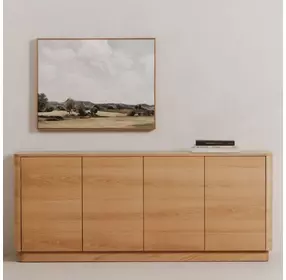 Round Off Natural Oak 4 Door Sideboard