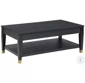 Yves Rubbed Charcoal And Gold Lift Top Occasional Table Set
