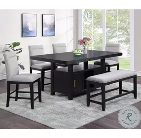 Yves Gray Counter Height Bench