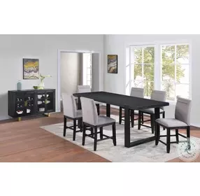 Yves Charcoal 95" Extendable Counter Height Dining Table