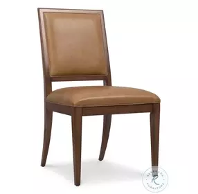 Auburn Grove Dark Blonde Leather Side Chair Set of 2