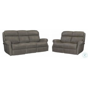 Mcgwire Gray Leather Power Reclining Loveseat