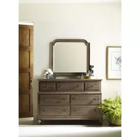Weatherford Heather 7 Drawer Wellington Dresser with Rectangular Landscape Mirror