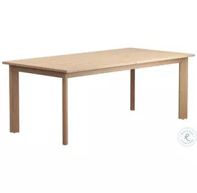 Wesley Natural Outdoor Patio Extendable Rectangular Dining Room Set