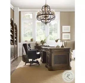 St. Hedwig Saddle Brown And Anthracite Black Executive Desk