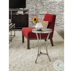 Bellmont Black And Brushed Pewter Metal Accent Martini Table