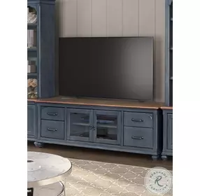Americana Corduroy Blue And Brown 84" TV Stand