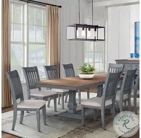 Americana Corduroy Blue Slat Back Side Chair Set Of 2