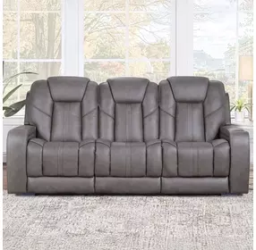 Daniel Gray Triple Power Reclining 87" Sofa with USB Charging