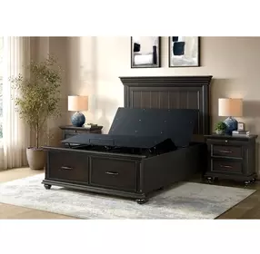Petros Black Queen Upholstered Pro Adjustable Base with Head and Foot Incline