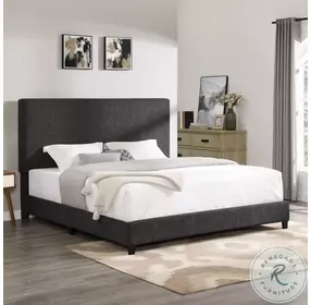 Bridger Charcoal Grey King Upholstered Platform Bed