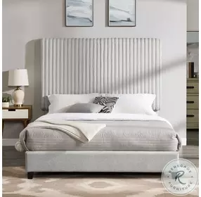 Bridger Minky Stone Queen Upholstered Platform Bed