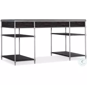 Bellmont Black And Brushed Pewter Metal Writing Desk