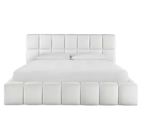 Voyage Ivory Queen Upholstered Colina Platform Bed