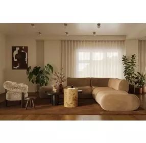 Zenith Latte Brown Velvet Ottoman