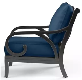 Monterey Spectrum Indigo Upholstered Outdoor Club Chair with Self Welt