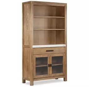Plum Creek Sierra Brown 2 Glass Door Display Cabinet with LED