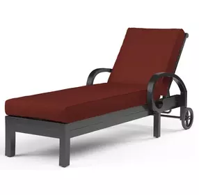 Monterey Canvas Henna 78" Outdoor Chaise Lounge with Self Welt