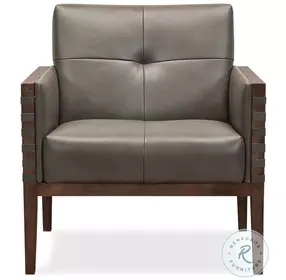 Carverdale Maddie Gray Leather Club Chair