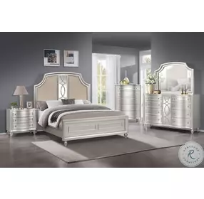 Reflections Silver And Natural Queen Panel Bed