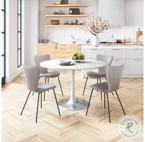 Thibideaux Light Gray Stackable Dining Chair Set of 2