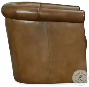 Axton Brown Swivel Leather Club Chair