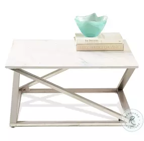 Zurich Faux White Marble And Chrome Occasional Table Set