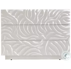 Alia White Plaster 3 Drawer Nightstand