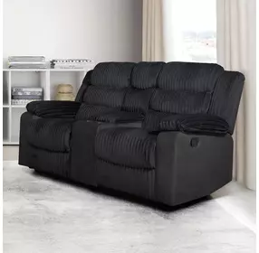 Willow Black 75" Console Loveseat with Dual Recliner