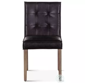 Avery Black And Whitewashed Leather Dining Chair Set Of 2