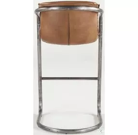 Chiavari Distressed Brown Leather Bar Stool Set of 2