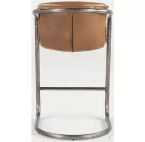 Chiavari Distressed Brown Leather Counter Height Stool Set of 2