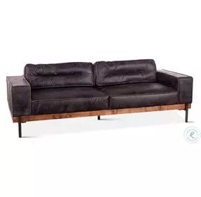 Chiavari Matte Black Leather Living Room Set