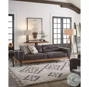 Chiavari Matte Black Leather Sofa