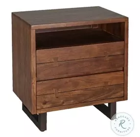 Glenwood Walnut And Antique Zinc Nightstand