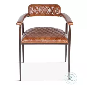 Hudson Browns Diamond Stitched Leather Arm Chair