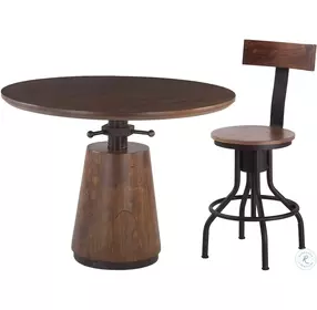 Amici Warm Walnut Adjustable Height Bistro Table