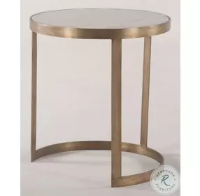 Leonardo Antique Gold And White Marble Side Table Set Of 2