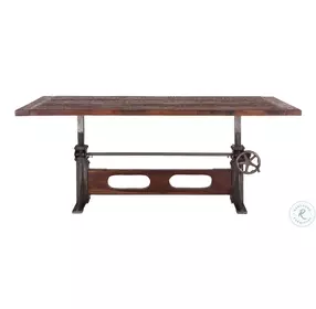 Welles Weathered Russet 84" Adjustable Height Dining Table