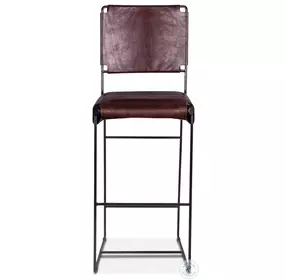 Melbourne Chocolate Leather Bar Stool