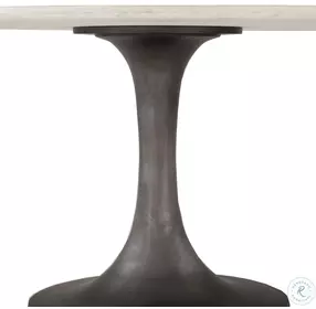 Palm Desert White and Steel Round Dining Table